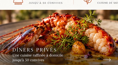 Assiette gastronomique dressée pour un dîner privé sur la Côte d’Azur