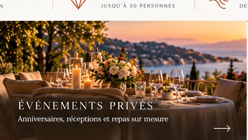 Table élégante pour un événement privé dans une villa de la Riviera